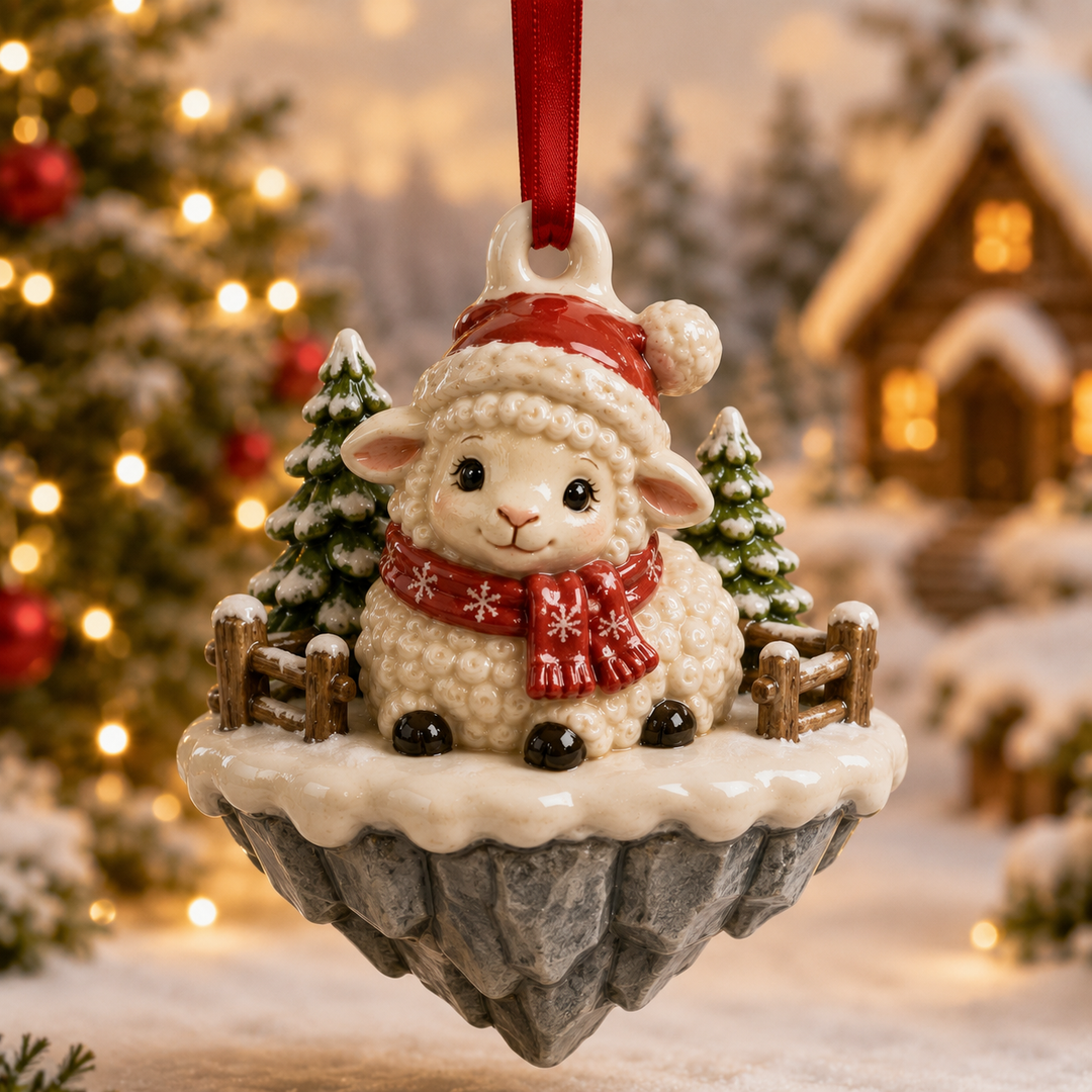 Sheep Snowy Island Mica Ornament NCU0TM062