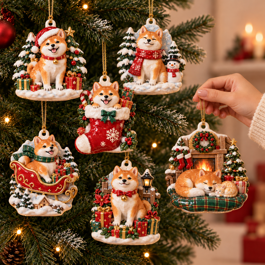 Shiba Inu Christmas Ornament Gift Set NCU0HA110