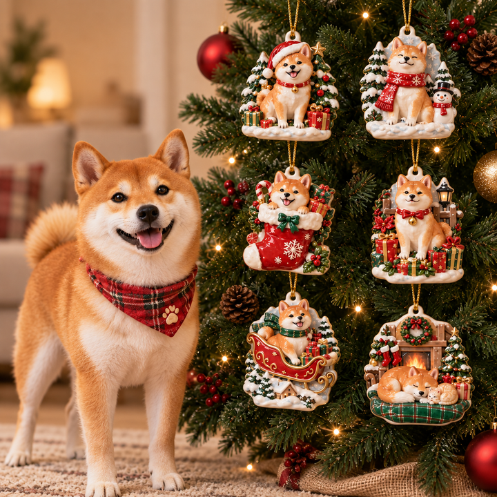 Shiba Inu Christmas Ornament Gift Set NCU0HA110