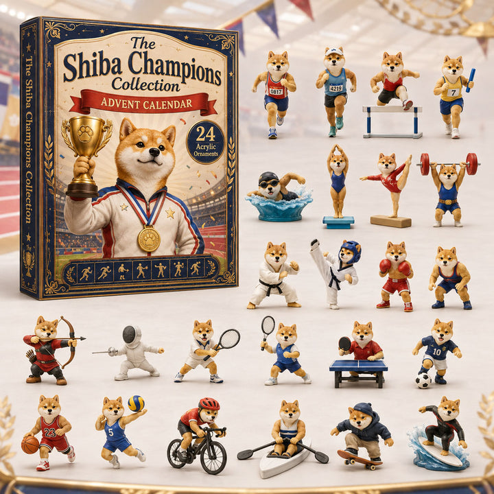 CHRISMAST KICKOFF 40% OFF - Shiba Champions Sports Advent Calendar 2026 - 24-Day Festive Countdown, Acrylic Charms Blind Box - Gift For Dog Lovers AC0TH136