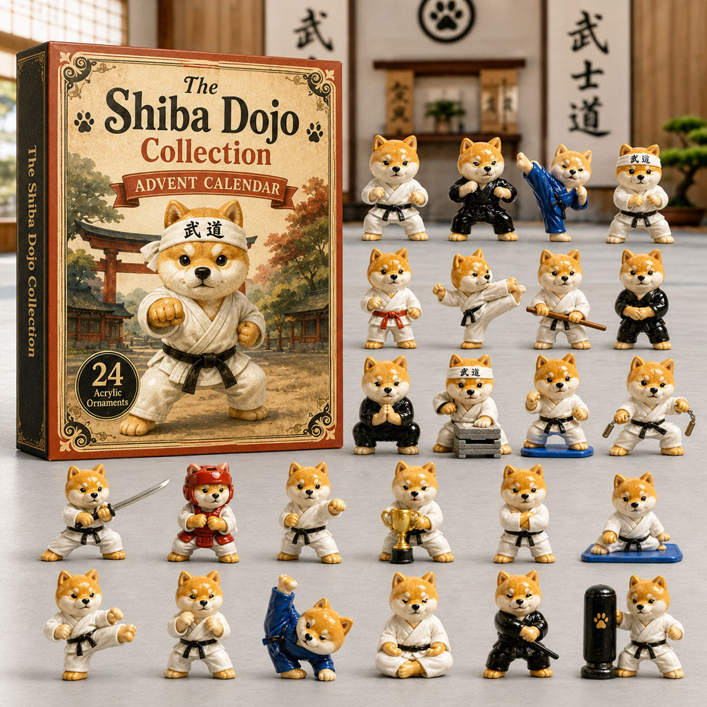 CHRISMAST KICKOFF 40% OFF - Shiba Dojo Martial Arts Advent Calendar 2026 - 24-Day Festive Countdown, Acrylic Charms Blind Box - Gift For Dog Lovers AC0TH139