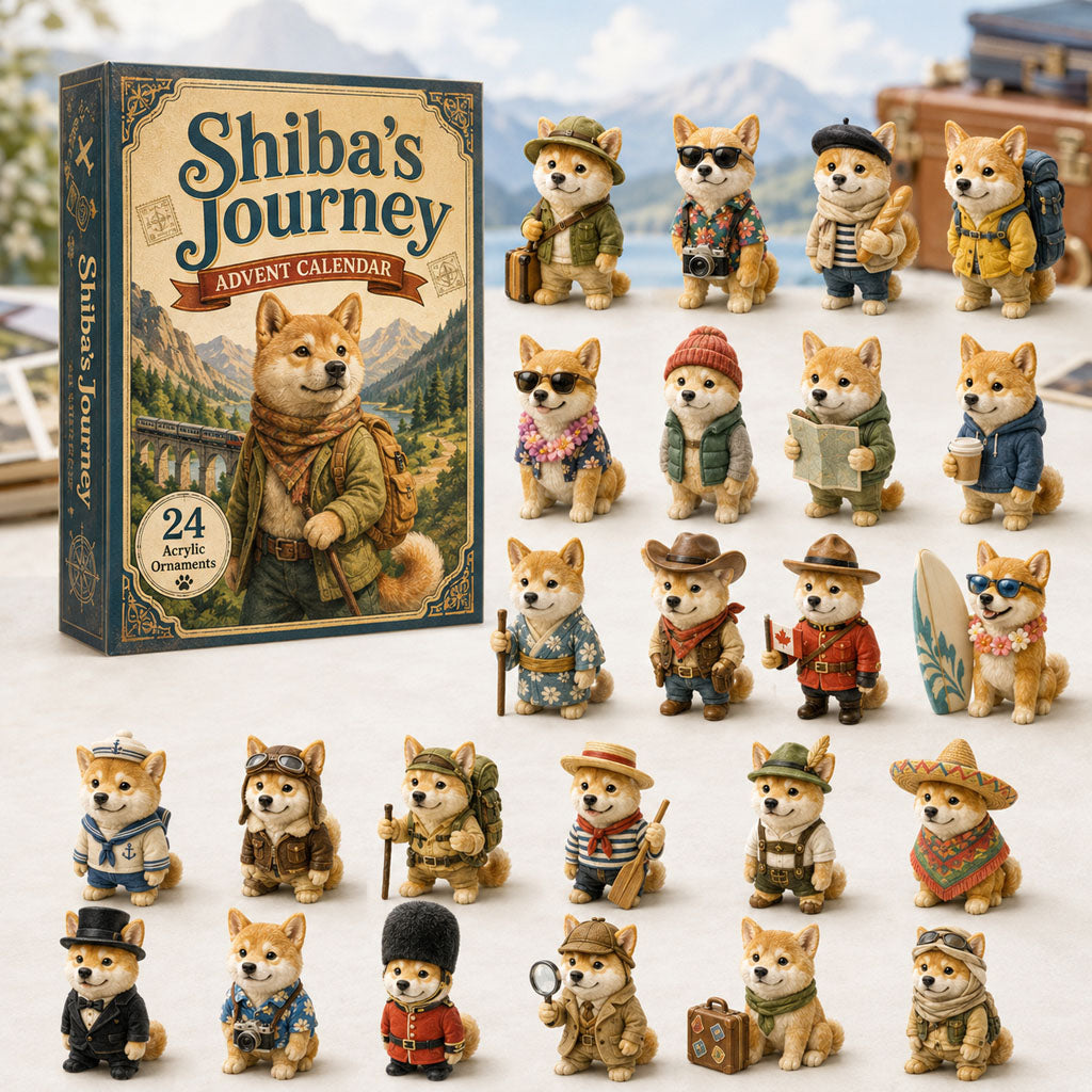 CHRISTMAS KICKOFF 40% OFF - Shiba Journey Advent Calendar 2026 - 24-Day Festive Countdown, Acrylic Charms Blind Box - Gift For Shiba Lovers AC0TH045