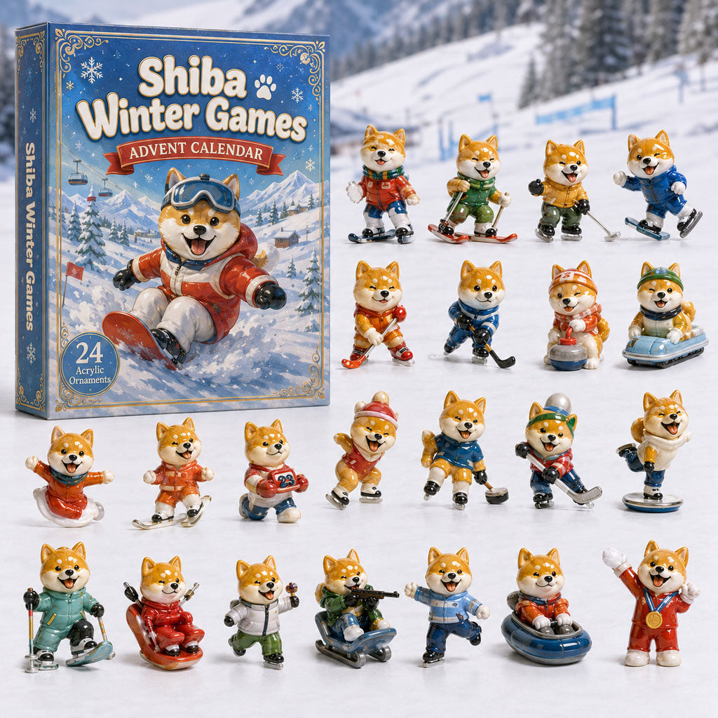 CHRISMAST KICKOFF 40% OFF - Shiba Winter Games Advent Calendar 2026 - 24-Day Festive Countdown, Acrylic Charms Blind Box - Gift For Dog Lovers AC0TH137