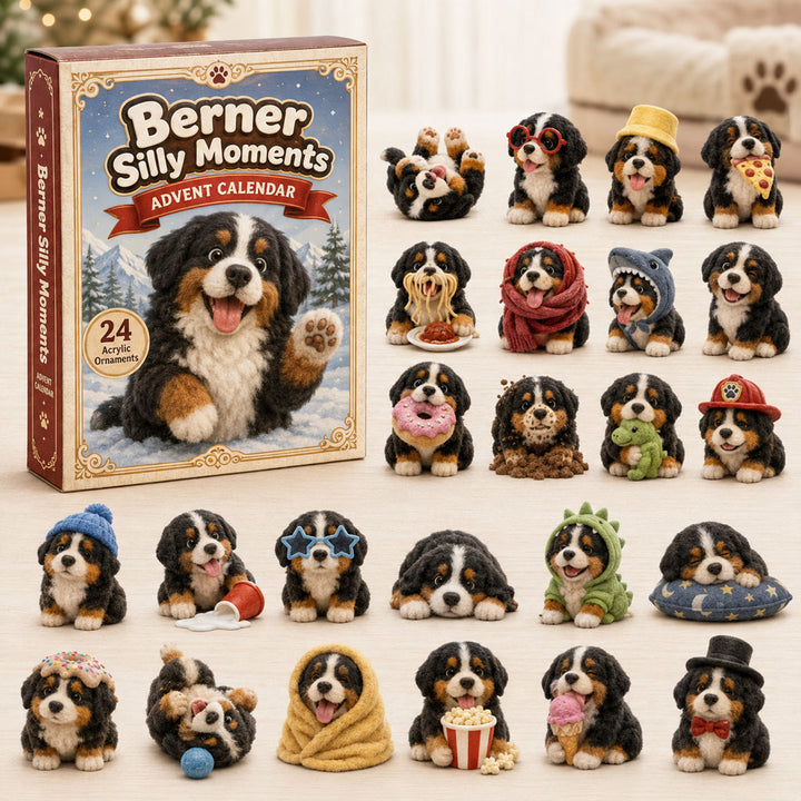 CHRISTMAS KICKOFF 40% OFF - Silly Bernese Moments Advent Calendar 2026 - 24-Day Festive Countdown, Acrylic Charms Blind Box - Gift For Bernese Mountain Dog Lovers AC0HA135