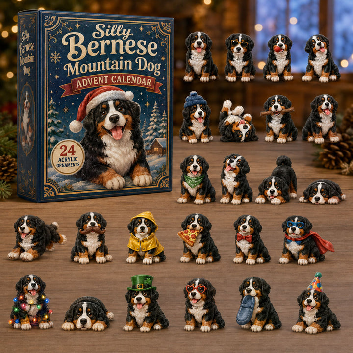 CHRISTMAS KICKOFF 40% OFF - Silly Bernese Mountain Dog Advent Calendar 2026 - 24-Day Festive Countdown, Acrylic Charms Blind Box - Gift For Bernese Mountain Dog Lovers AC0NT144