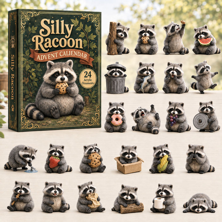 CHRISTMAS KICKOFF 40% OFF - Silly Raccoon Advent Calendar 2026 - 24-Day Festive Countdown, Acrylic Charms Blind Box - Gift For Racoon Lovers AC0TH196