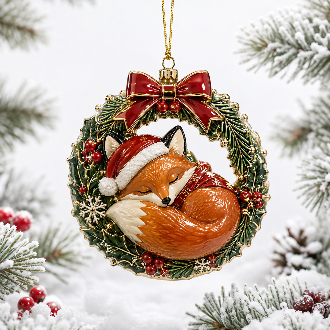 Sleepy Fox Mica Ornament NCU0TH026