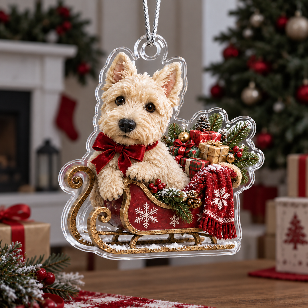 Sleigh Scottish Terrier Mica Ornament NCU0NT101