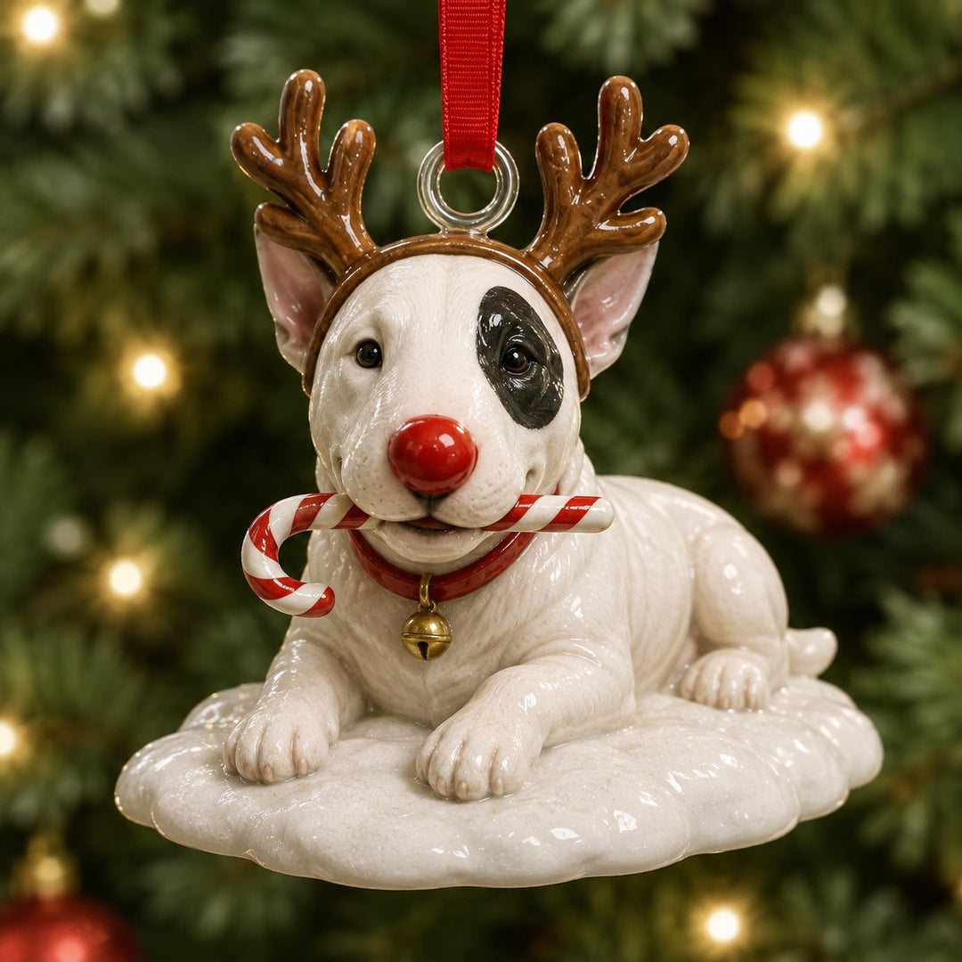Snow Bull Terrier Mica Ornament NCU0HT091