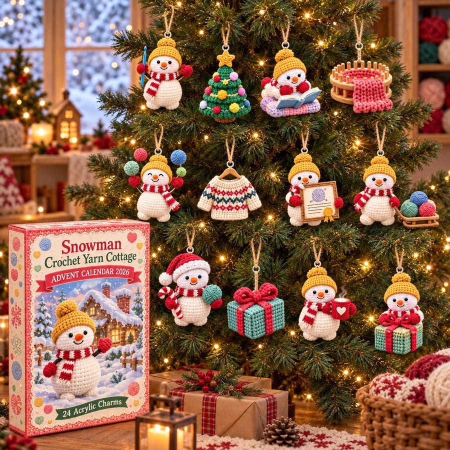 Snowman Crochet Yarn Cottage Advent Calendar 2