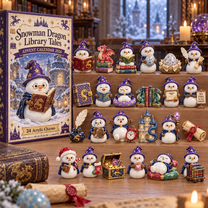 Snowman Dragon Library Tales Advent Calendar 1