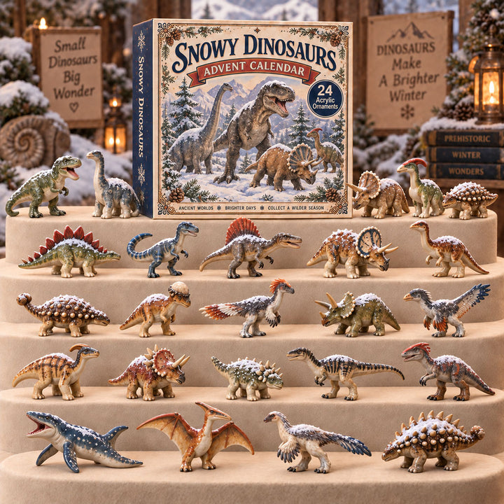 CHRISTMAS KICKOFF 40% OFF - Snowy Dinosaurs Advent Calendar 2026 - 24-Day Festive Countdown, Acrylic Charms Blind Box - Gift For Dinosaurs Lovers AC0TM401