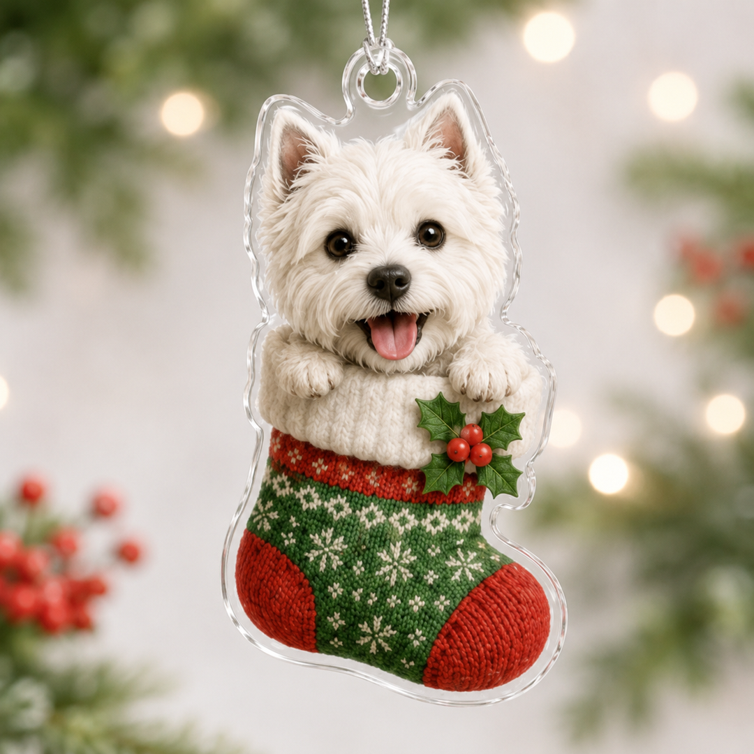 Sock West Highland Terrier Mica Ornament NCU0NT066