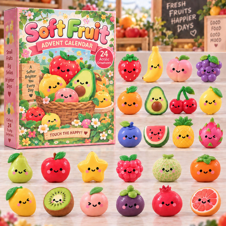 CHRISTMAS KICKOFF 40% OFF - Soft Fruit Advent Calendar 2026 - 24-Day Festive Countdown, Acrylic Charms Blind Box - Gift For Kids AC0TH329