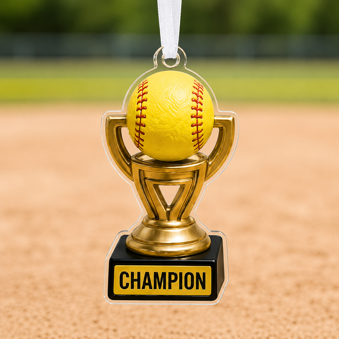 Softball Champion Trophy Mica Ornament NCU0HA032