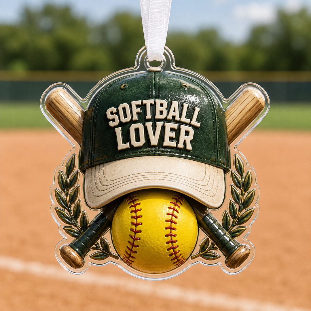 Softball Lover Cap & Bats Mica Ornament NCU0HA034
