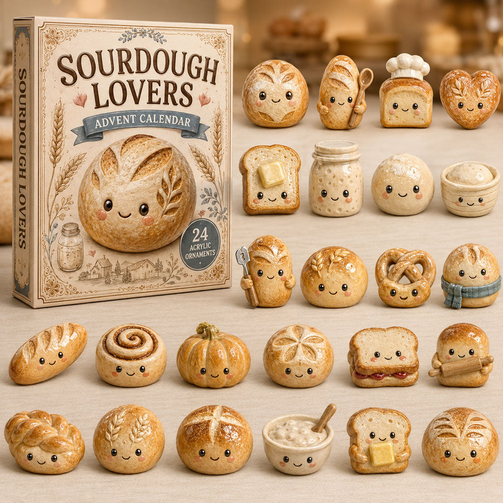 CHRISTMAS KICKOFF 40% OFF - Sourdough Lovers Advent Calendar 2026 - 24-Day Festive Countdown, Acrylic Charms Blind Box - Gift For Baking Lovers AC0TM082