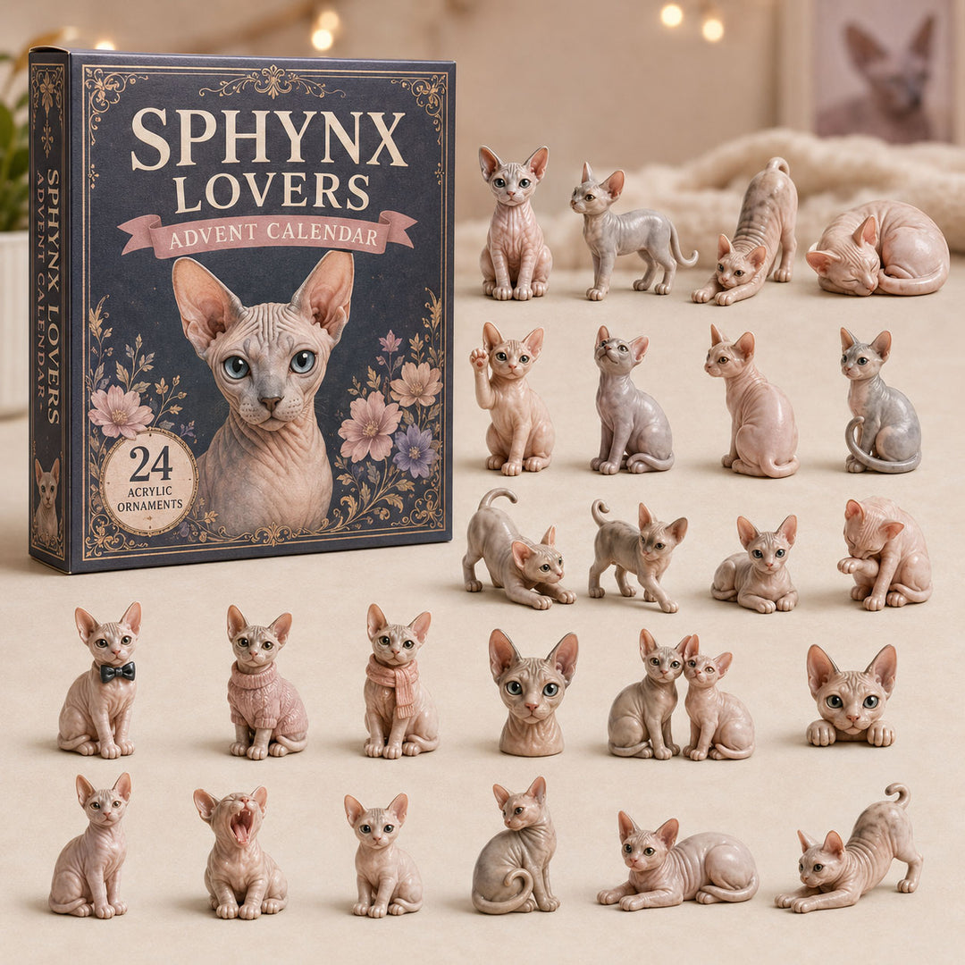 CHRISTMAS KICKOFF 40% OFF - Sphynx Lover Advent Calendar 2026 - 24-Day Festive Countdown, Acrylic Charms Blind Box - Gift For Cat Lovers