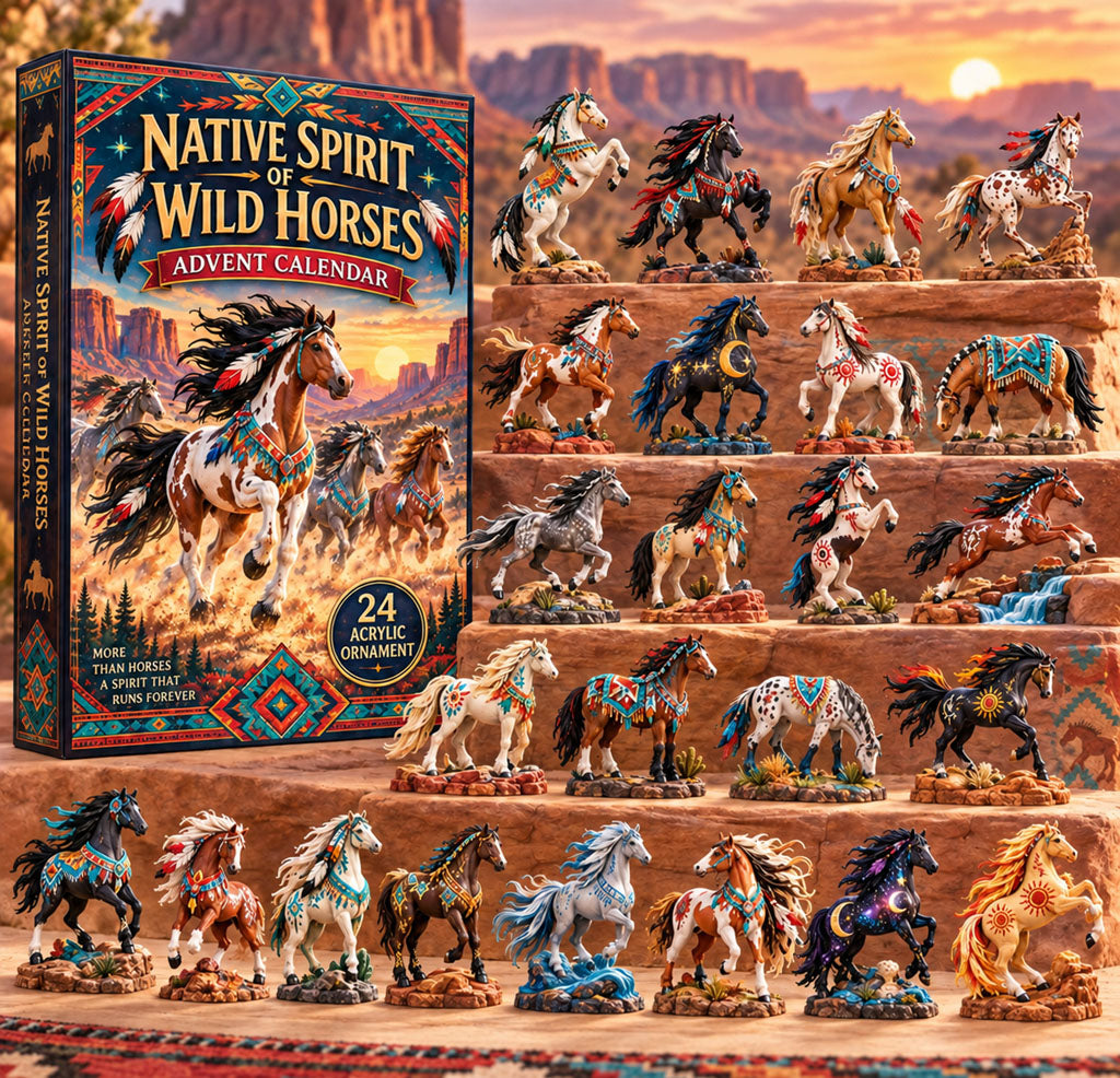 CHRISTMAS KICKOFF 40% OFF - Spirit of Wild Horses Advent Calendar 2026 - 24-Day Festive Countdown, Acrylic Charms Blind Box - Gift For Family, Friends AC0HA488