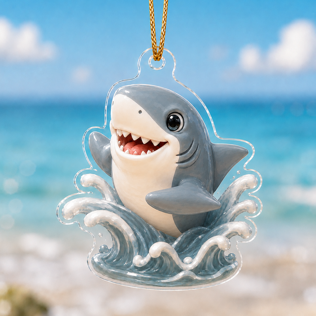 Splashy Shark Adorable Mica Ornament NCU0HA015