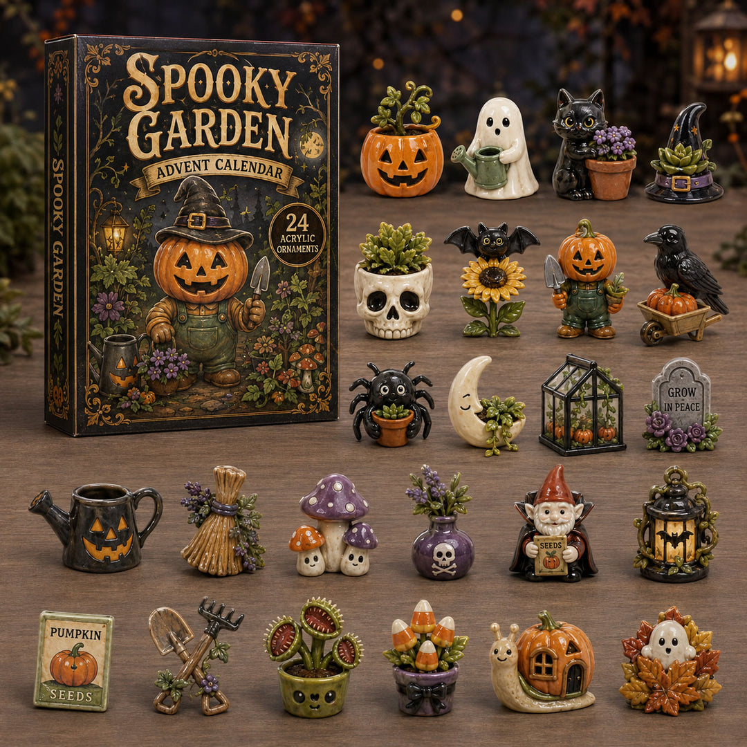 CHRISTMAS KICKOFF 40% OFF - Spooky Garden Advent Calendar 2026 - 24-Day Festive Countdown, Acrylic Charms Blind Box - Gift For Gardening Lovers
