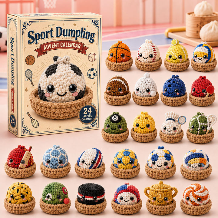 CHRISTMAS KICKOFF 40% OFF - Sport Dumpling Crochet Advent Calendar 2026 - 24-Day Festive Countdown, Acrylic Charms Blind Box - Gift For Crochet Lovers AC0TH166