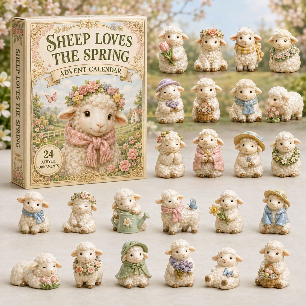CHRISMAST KICKOFF 40% OFF - Spring Sheep Bloom Advent Calendar 2026 - 24-Day Festive Countdown, Acrylic Charms Blind Box - Gift For Sheep Lovers AC0TM160