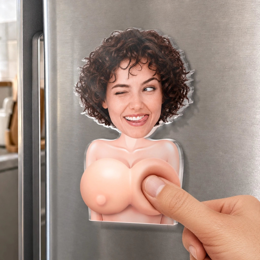 Squeeze Me Maybe - Personalized Photo Squishy Acrylic Fridge Magnet - Anniversary Wedding Gifts For Husband And Wife, Him And He