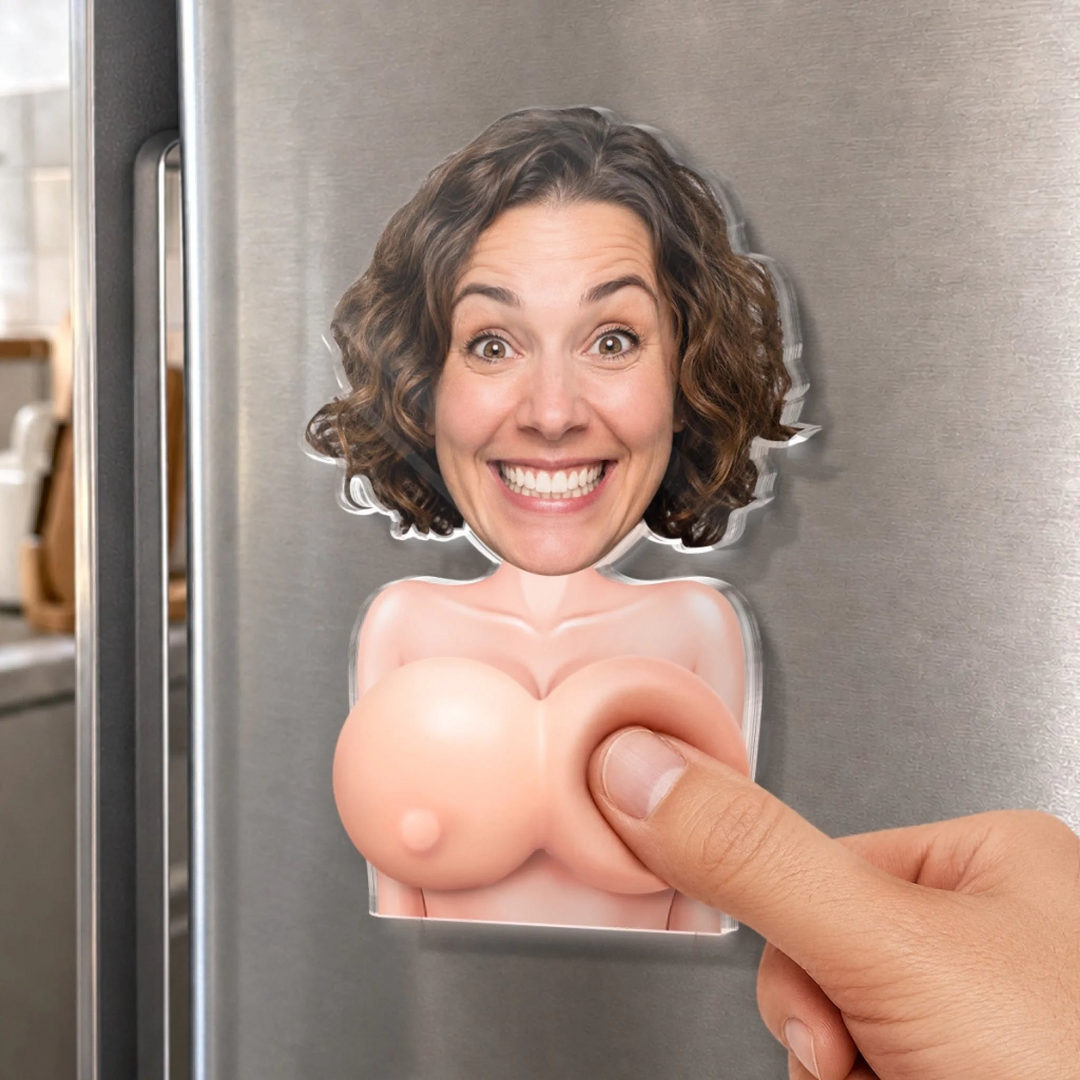 Squeeze Me Maybe - Personalized Photo Squishy Acrylic Fridge Magnet - Anniversary Wedding Gifts For Husband And Wife, Him And He