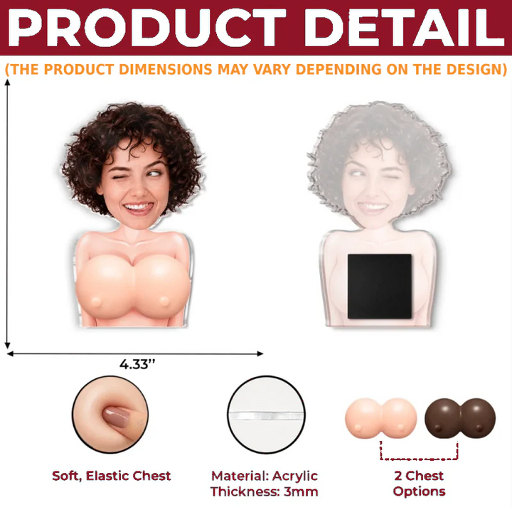 Taste Testing Is A Dad Duty - Personalized Photo Dad Bod Belly Squishy Acrylic Fridge Magnet – Father's Day Gifts For Dad, Grandpa