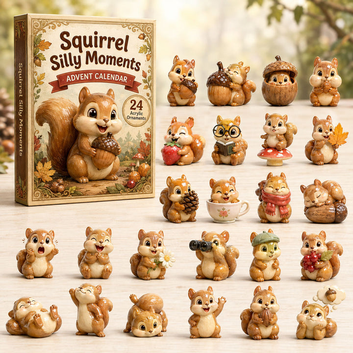 CHRISTMAS KICKOFF 40% OFF - Squirrel Silly Moments Advent Calendar 2026 - 24-Day Festive Countdown, Acrylic Charms Blind Box - Gift For Squirrel Lovers AC0HA154