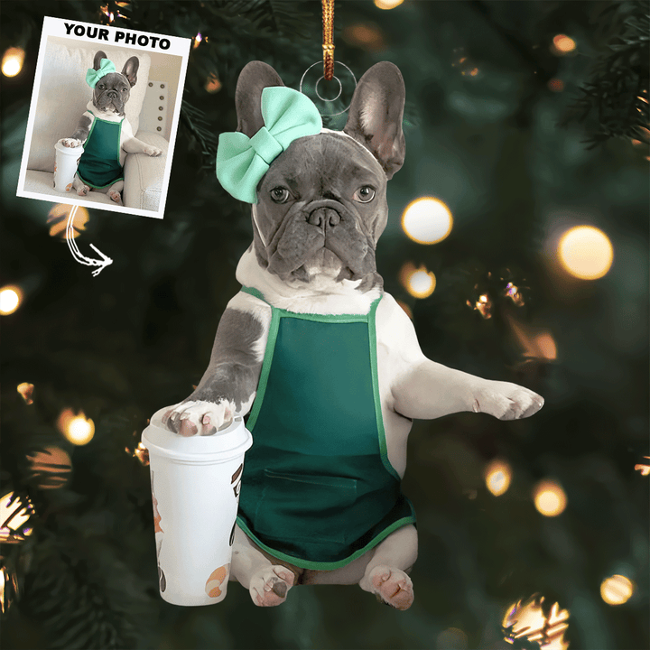 Star Barista - Personalized Photo Mica Ornament - Gift For Dog Lovers, Pet Lovers, Dog Mom, Dog Dad