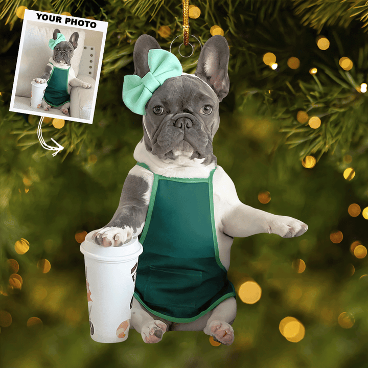 Star Barista - Personalized Photo Mica Ornament - Gift For Dog Lovers, Pet Lovers, Dog Mom, Dog Dad