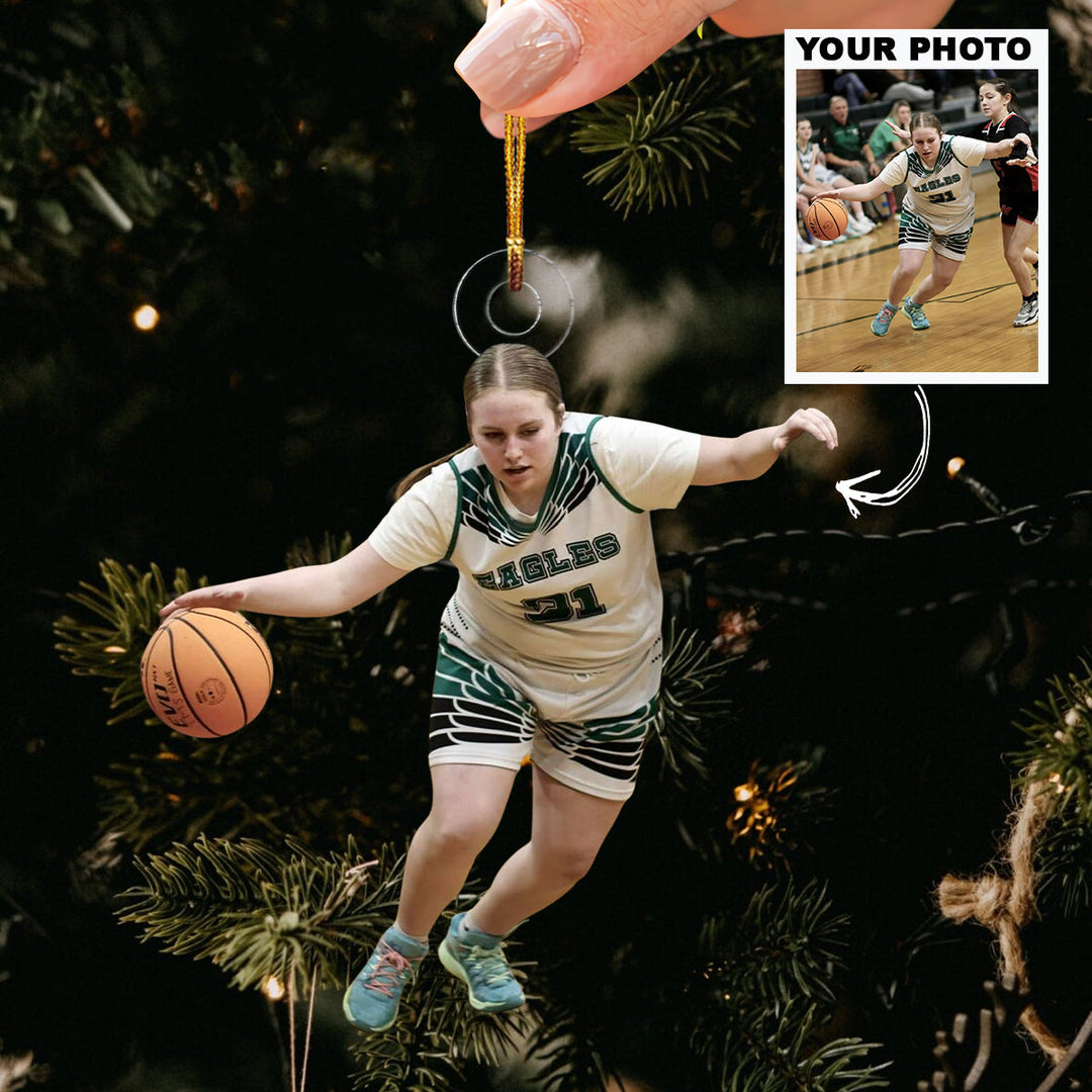 Strong Handle Push - Personalized Photo Mica Ornament - Christmas Gift For Family Members