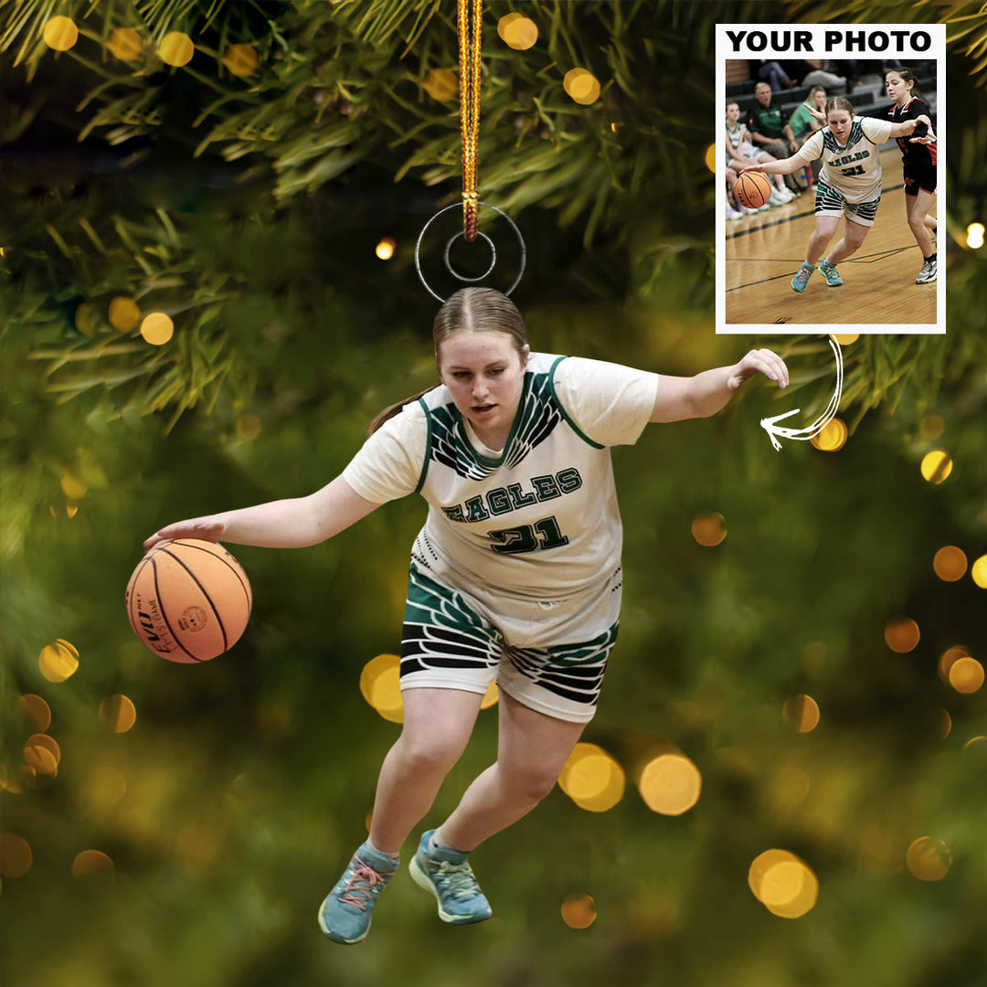 Strong Handle Push - Personalized Photo Mica Ornament - Christmas Gift For Family Members