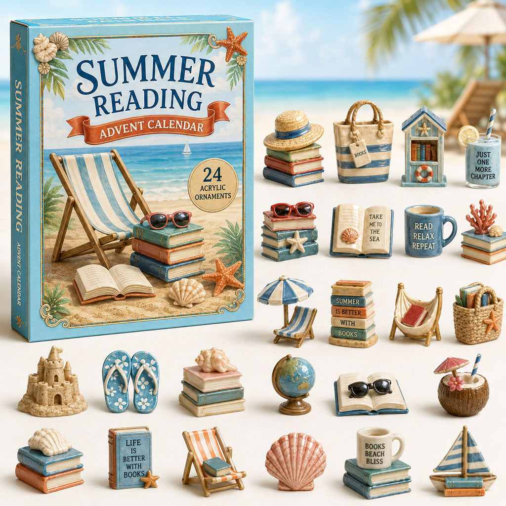 CHRISTMAS KICKOFF 40% OFF - Summer Reading Advent Calendar 2026 - 24-Day Festive Countdown, Acrylic Charms Blind Box - Gift For Reading Lovers AC0TM098