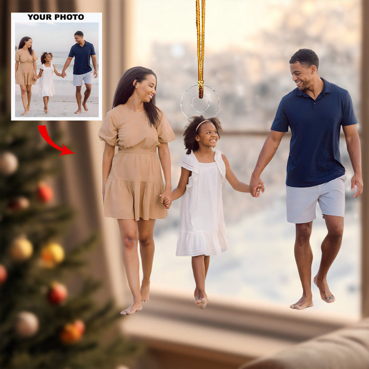 Sun Kissed Family Moments - Personalized Photo Mica Ornament - Christmas Gift For Family Members