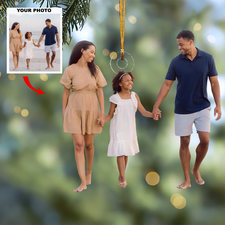 Sun Kissed Family Moments - Personalized Photo Mica Ornament - Christmas Gift For Family Members