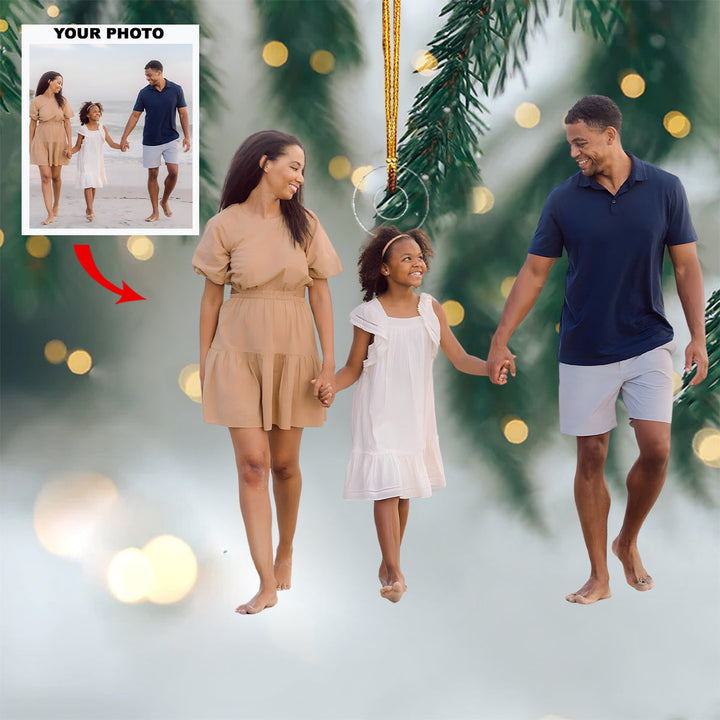 Sun Kissed Family Moments - Personalized Photo Mica Ornament - Christmas Gift For Family Members