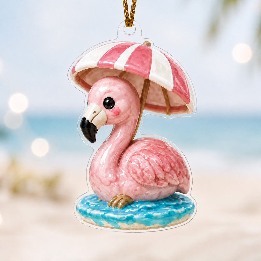 Blossom Flamingo Adorable Mica Ornament NCU0HA008