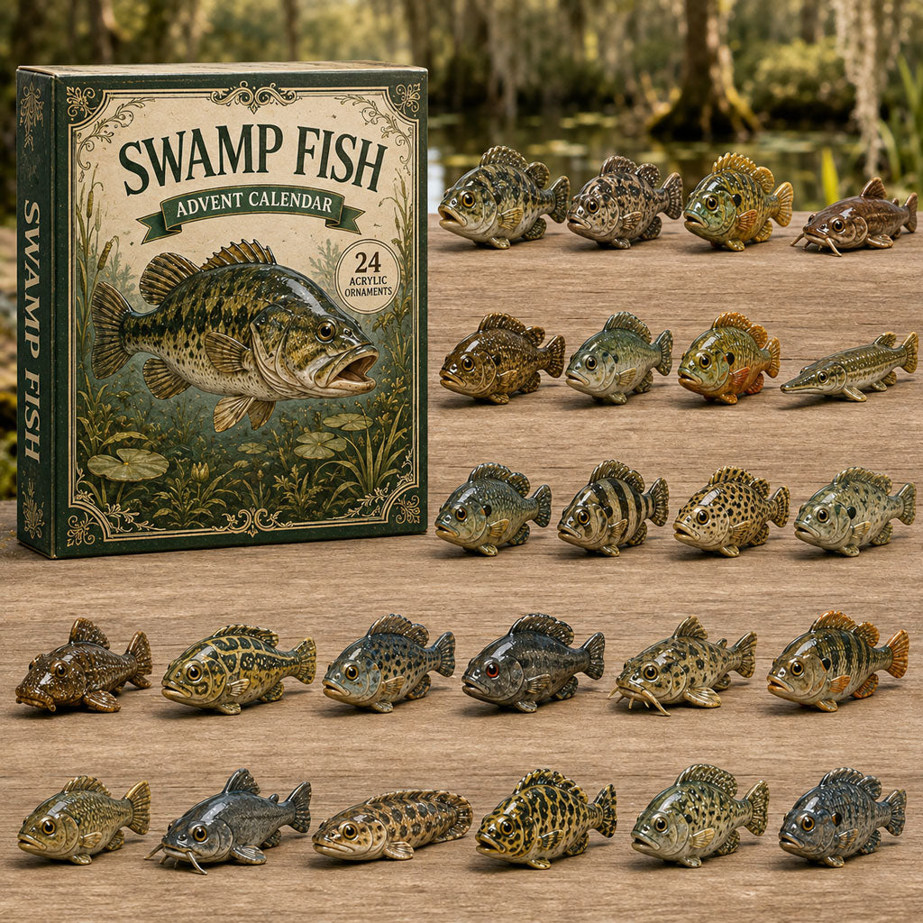 CHRISMAST KICKOFF 40% OFF - Swamp Fish World Advent Calendar 2026 - 24-Day Festive Countdown, Acrylic Charms Blind Box - Gift For Fish Lovers AC0TM148