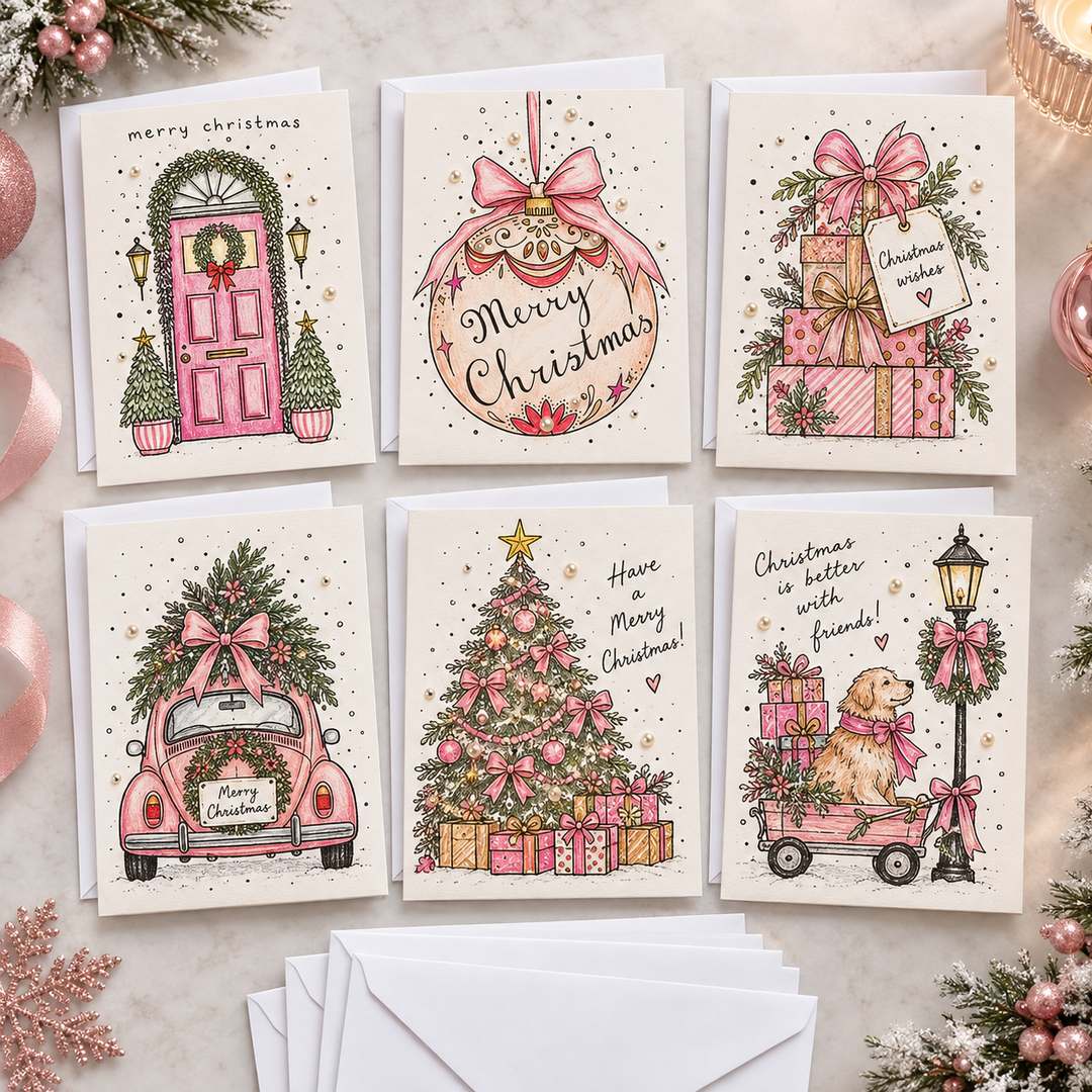 Sweet Christmas Memories Christmas Cards Assortment, Set of 6 - Holiday Greeting Cards GC0TL015