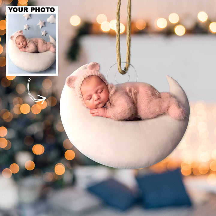 Sweet Pea - Personalized Photo Mica Ornament - Christmas Gift For Family Members