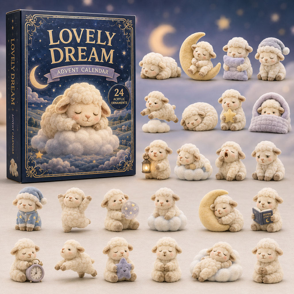 CHRISMAST KICKOFF 40% OFF - Sweet Sheep Night Advent Calendar 2026 - 24-Day Festive Countdown, Acrylic Charms Blind Box - Gift For Sheep Lovers AC0TM164
