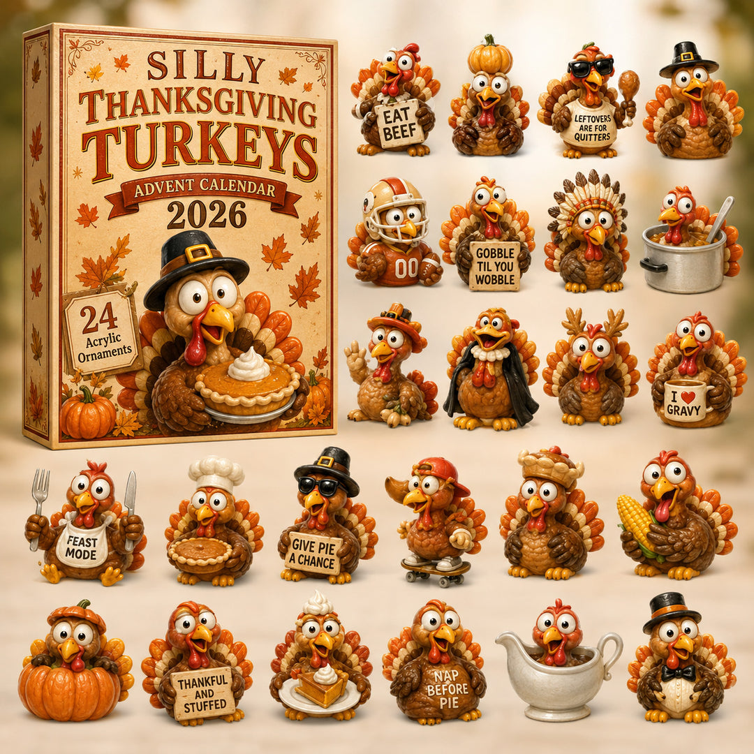 THANKSGIVING KICKOFF 40% OFF - Silly Turkeys Advent Calendar 2026 - 24-Day Festive Countdown, Acrylic Charms Blind Box - Gift For Family & Friends AC0HT377