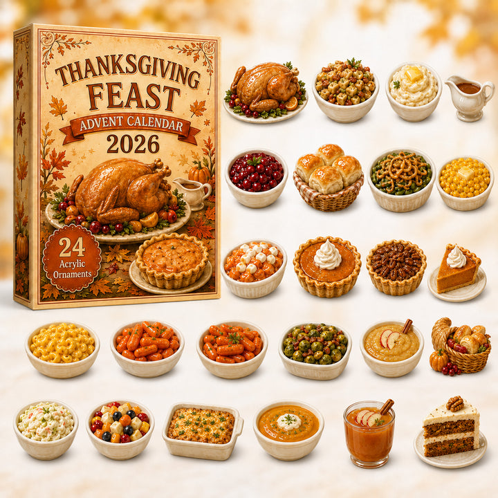 THANKSGIVING KICKOFF 40% OFF - Thanksgiving Feast Advent Calendar 2026 - 24-Day Festive Countdown, Acrylic Charms Blind Box - Gift For Family & Friends AC0HT379