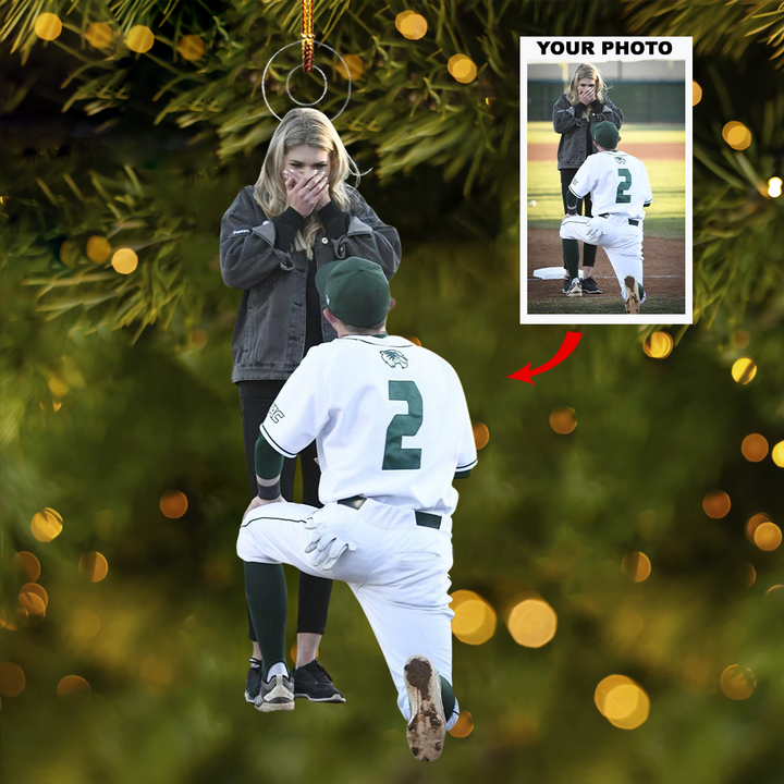 True Romance - Personalized Photo Mica Ornament - Christmas Gift For Baseball Players, Baseball Lovers