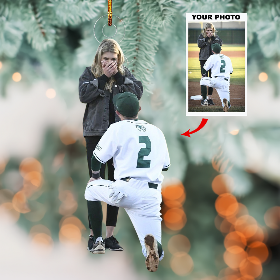 True Romance - Personalized Photo Mica Ornament - Christmas Gift For Baseball Players, Baseball Lovers