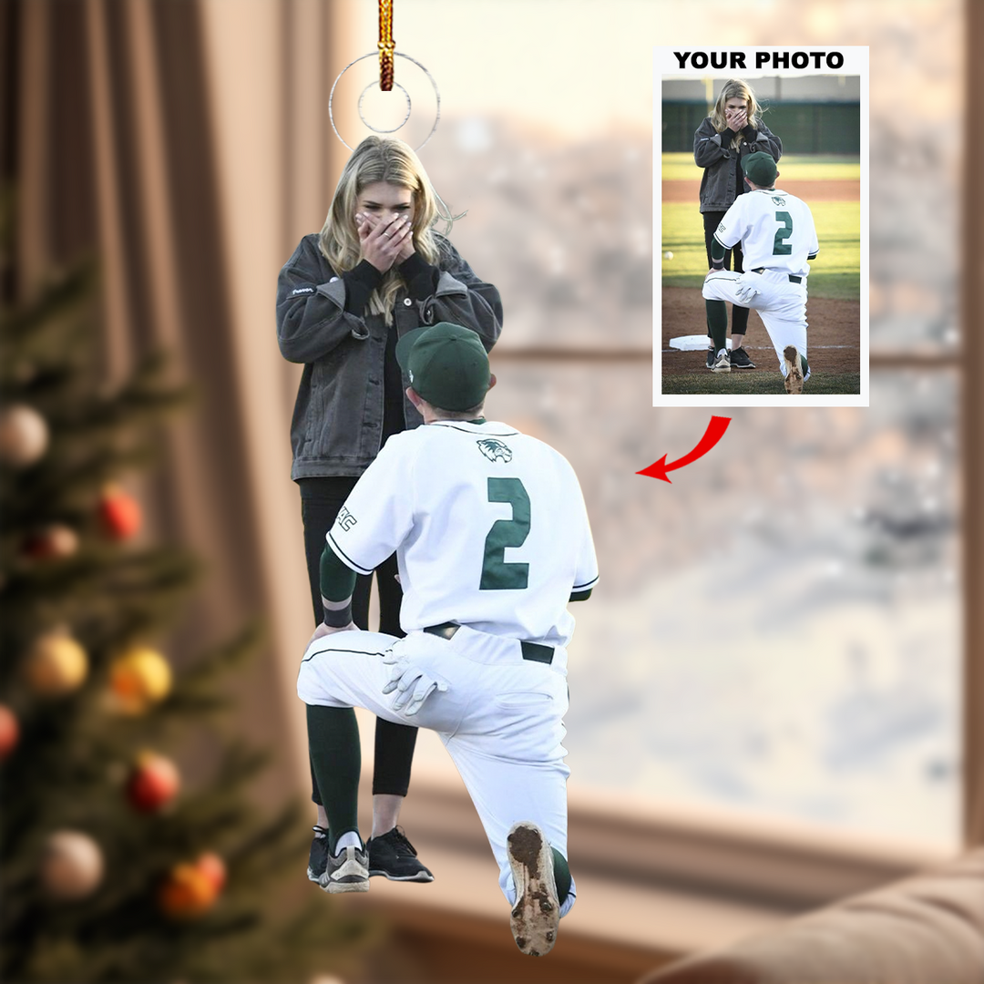 True Romance - Personalized Photo Mica Ornament - Christmas Gift For Baseball Players, Baseball Lovers