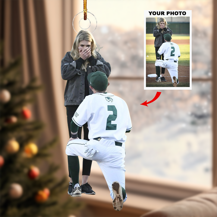 True Romance - Personalized Photo Mica Ornament - Christmas Gift For Baseball Players, Baseball Lovers